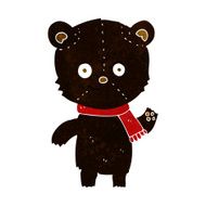 cartoon black bear waving N4