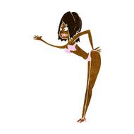 cartoon woman in bikini N30