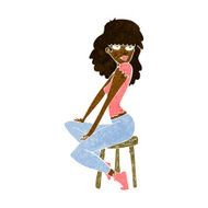 cartoon woman striking pose N6
