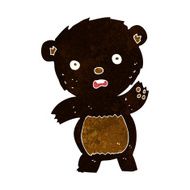 cartoon waving black bear cub N12