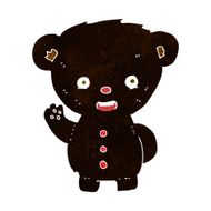 cartoon waving black bear cub N13