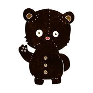 cartoon waving black bear cub N14