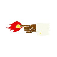 cartoon flaming pointing finger symbol N6