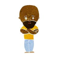 cartoon shocked bald man with beard N6