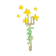 cartoon ornate wooden fork N6