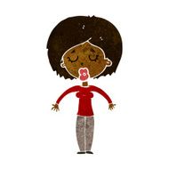 cartoon woman with closed eyes N6