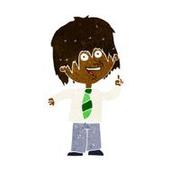 cartoon school boy with idea N20