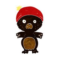 cartoon cute black bear in hat N2