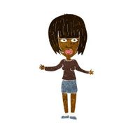 cartoon woman shrugging shoulders N262