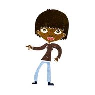 cartoon woman pointing N120