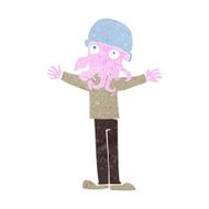 cartoon alien squid face man N5