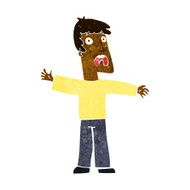 cartoon frightened man N66