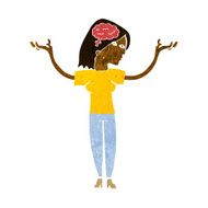 cartoon intelligent woman N10