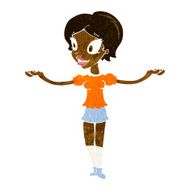 cartoon woman with arms spread wide N6