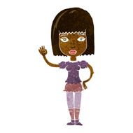 Cartoon Woman Waving N181