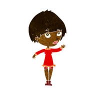 Cartoon Woman Waving N182