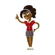 cartoon woman with idea N150