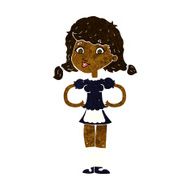cartoon happy waitress woman N4