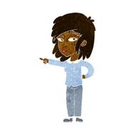 cartoon woman pointing N122