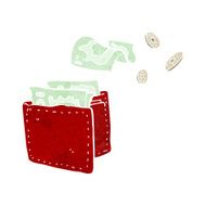 cartoon wallet spilling money N7
