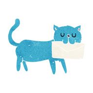 cartoon cat carrying letter N6