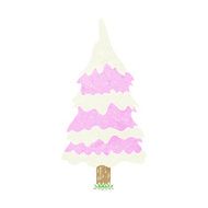 cartoon snowy pink tree N2