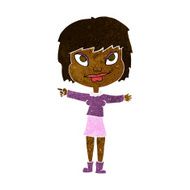 cartoon woman pointing N123