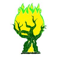 cartoon spooky old tree N13