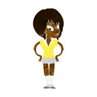 cartoon woman with hands on hips N120