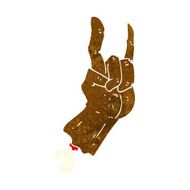cartoon hand making rock symbol N2