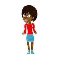 cartoon annoyed woman N108