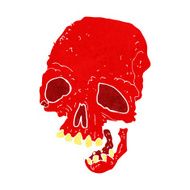 cartoon spooky skull N101