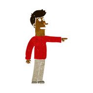 Cartoon Man Pointing N127