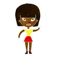 Cartoon Woman Waving N185