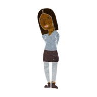 cartoon woman waiting N9