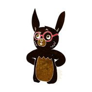 cartoon rabbit wearing spectacles N6