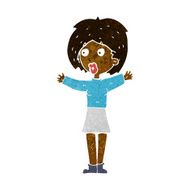 cartoon worried woman N46