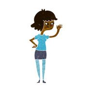 cartoon friendly girl waving N6