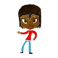 cartoon relaxed woman pointing N5