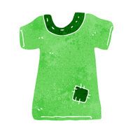 cartoon patched old tee shirt N6
