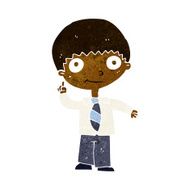 cartoon school boy with idea N21
