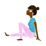 cartoon woman sitting N11