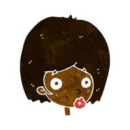 cartoon surprised female face N33