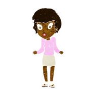 cartoon woman shrugging shoulders N264