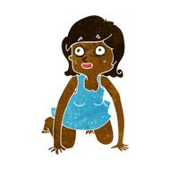 cartoon woman on all fours N12