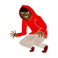 cartoon mischievous boy in hooded top N5