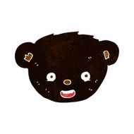 cartoon black bear face N11