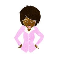 cartoon woman with hands on hips N121