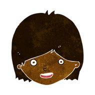 cartoon happy female face N95