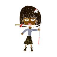 cartoon woman with knife and harpoon N6